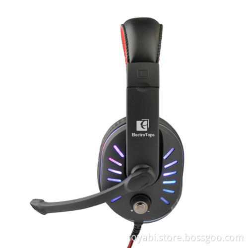 Deep Bass Game Headphone Stereo Surrounded Over-Ear headband glowing Gaming Headset with USB Mic Led Volume control For PC Gamer